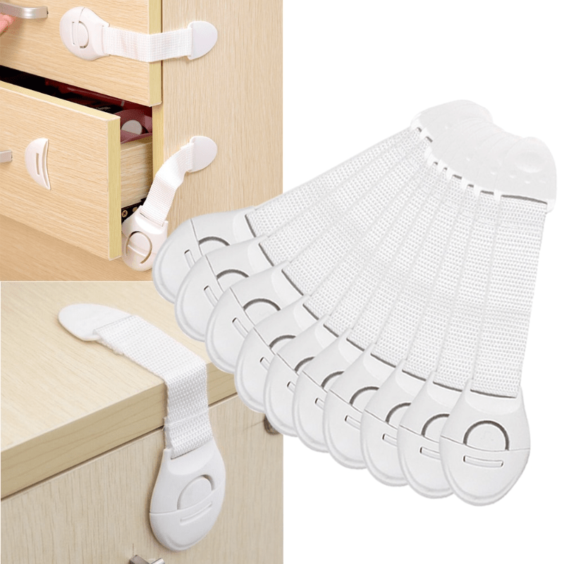 SafeLock | 10pcs White Safety Cabinet Locks for Children