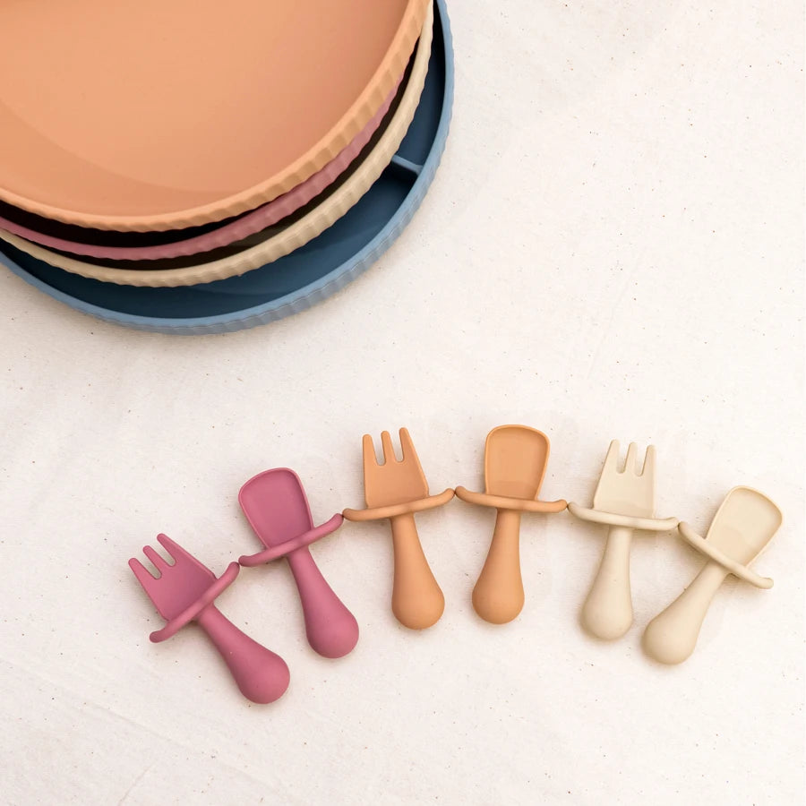 TinyTastes | BPA-Free Silicone Mini Fork and Spoon Set