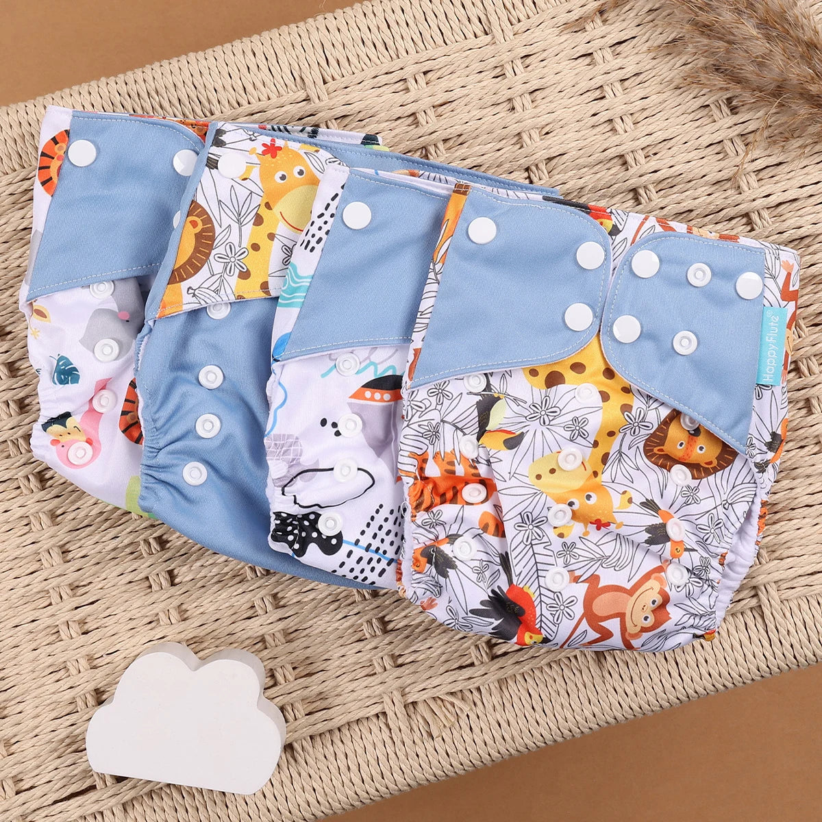 EcoBum | 4Pcs/Set Eco-Friendly Cloth Diapers