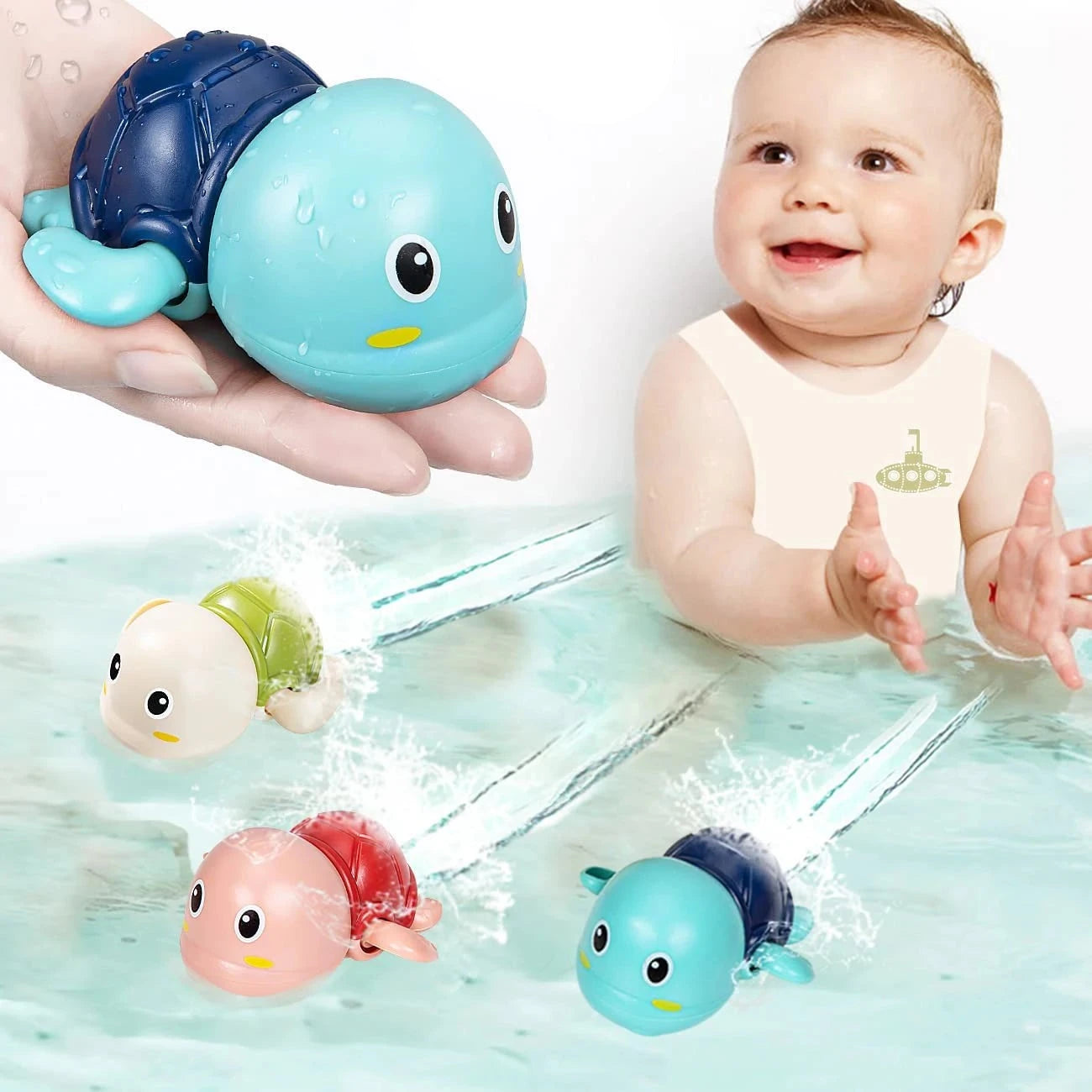 AquaTurtles | 3-Piece Baby Bath Toys Set