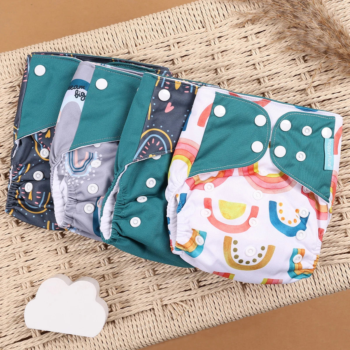 EcoBum | 4Pcs/Set Eco-Friendly Cloth Diapers