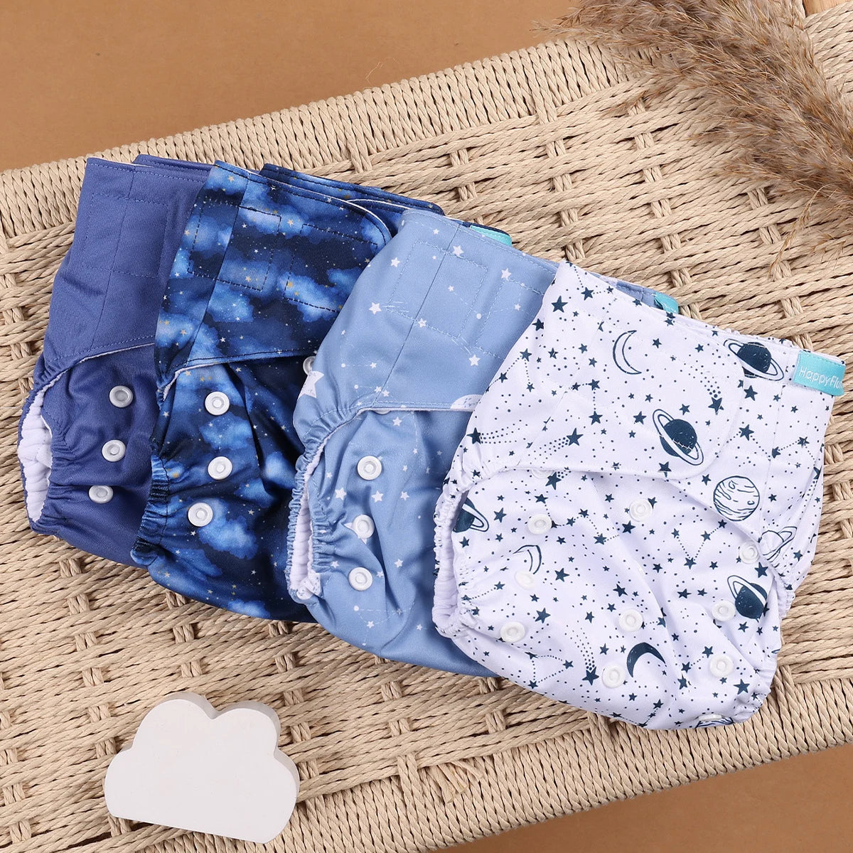 EcoBum | 4Pcs/Set Eco-Friendly Cloth Diapers