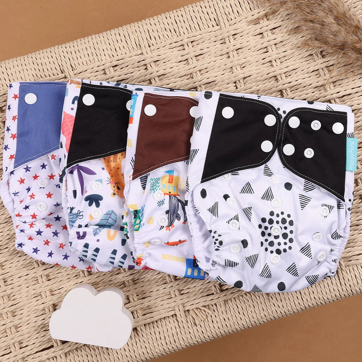 EcoBum | 4Pcs/Set Eco-Friendly Cloth Diapers