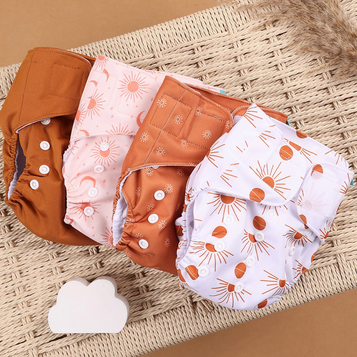 EcoBum | 4Pcs/Set Eco-Friendly Cloth Diapers