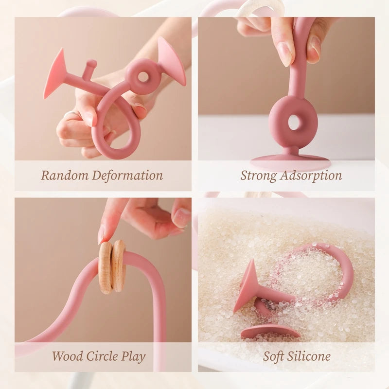 TinyChew | Baby Wooden Ring Silicone Teether Toys