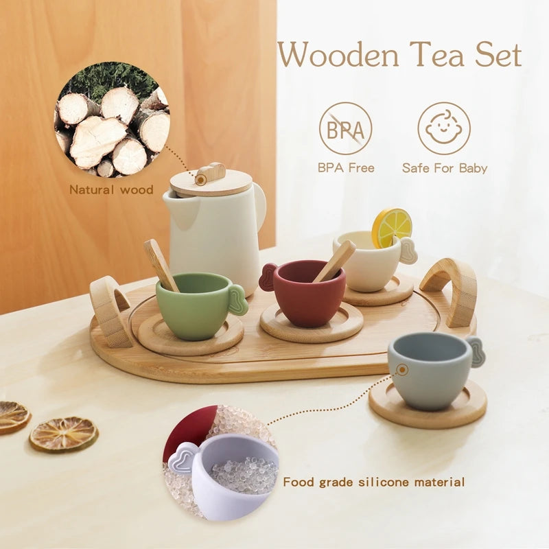 PlayPour | Montessori Wooden Teapot & Teacup Set