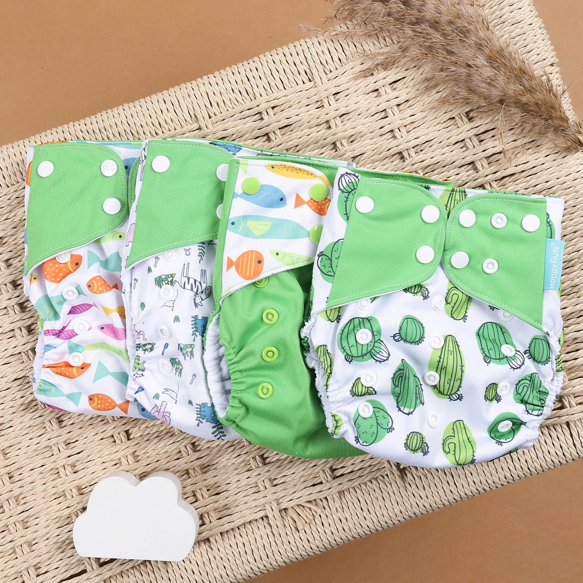 EcoBum | 4Pcs/Set Eco-Friendly Cloth Diapers