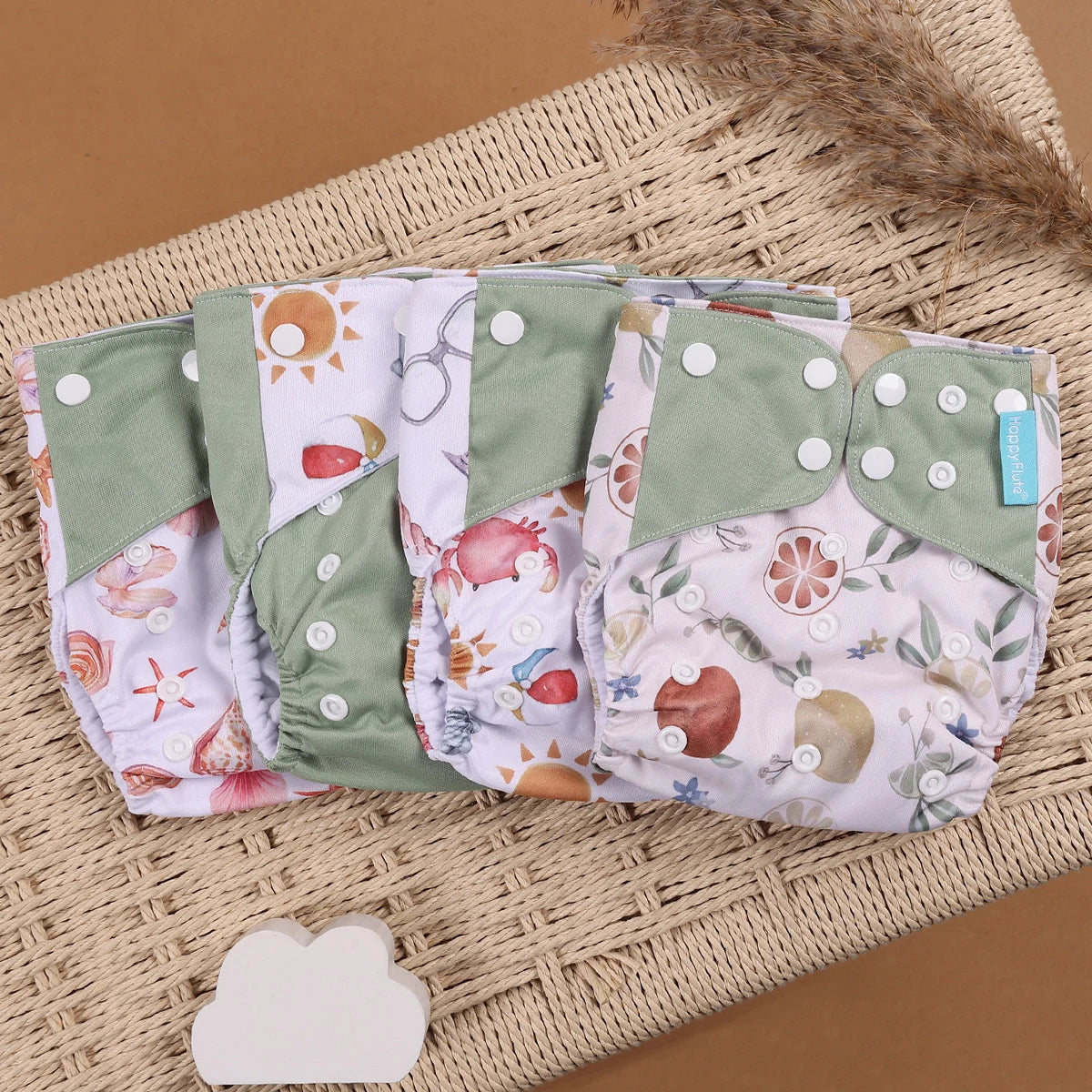 EcoBum | 4Pcs/Set Eco-Friendly Cloth Diapers