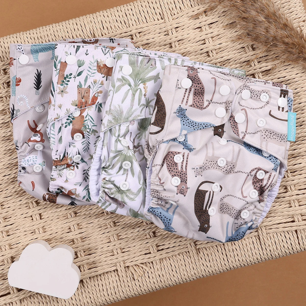 EcoBum | 4Pcs/Set Eco-Friendly Cloth Diapers