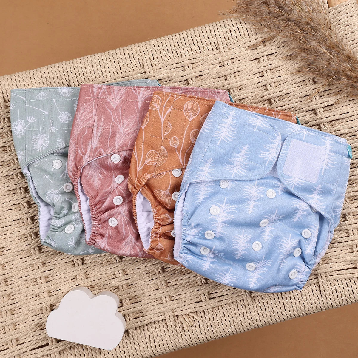 EcoBum | 4Pcs/Set Eco-Friendly Cloth Diapers