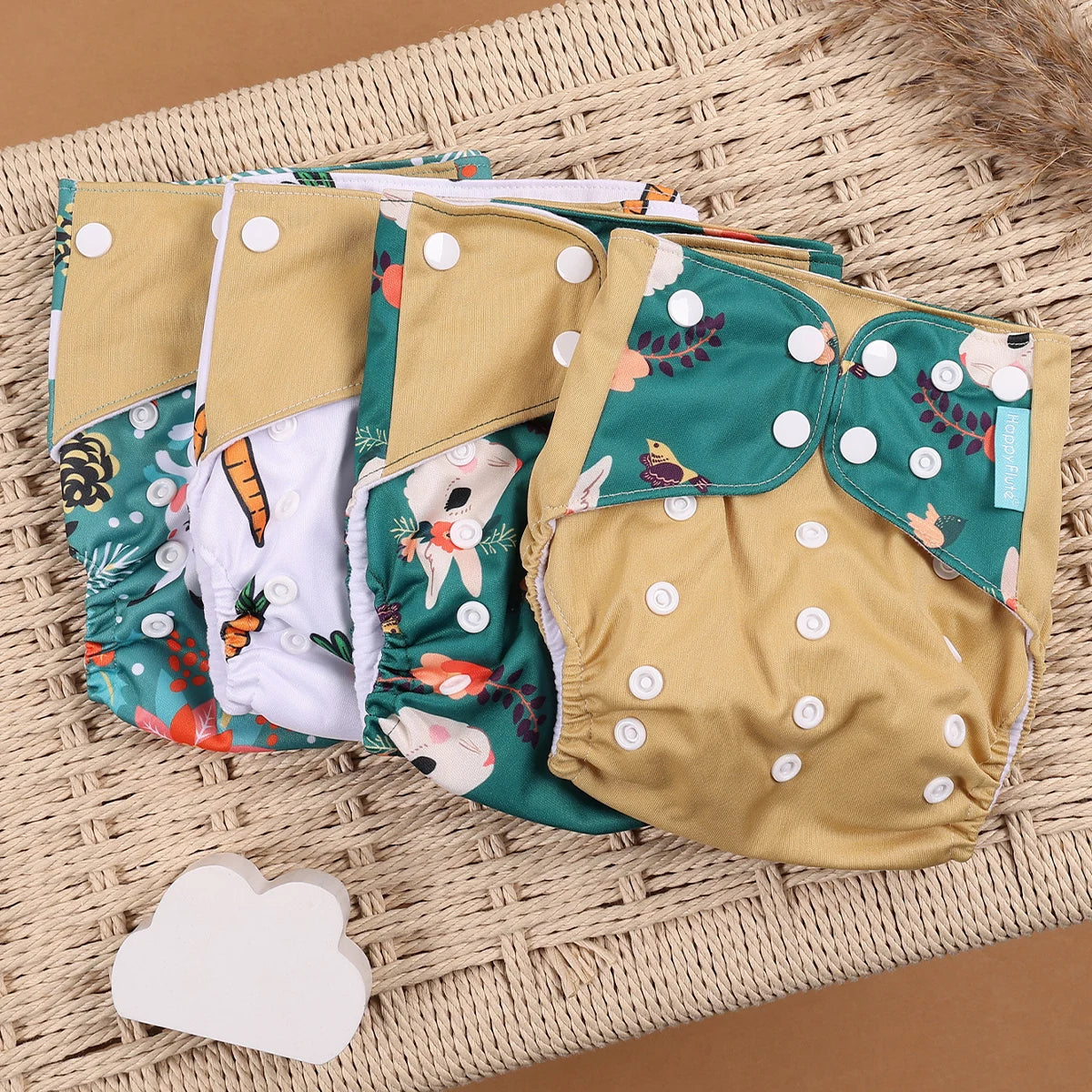 EcoBum | 4Pcs/Set Eco-Friendly Cloth Diapers