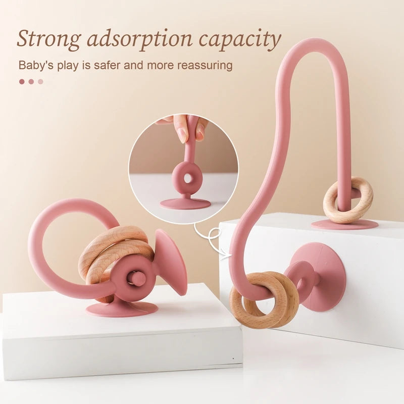 TinyChew | Baby Wooden Ring Silicone Teether Toys