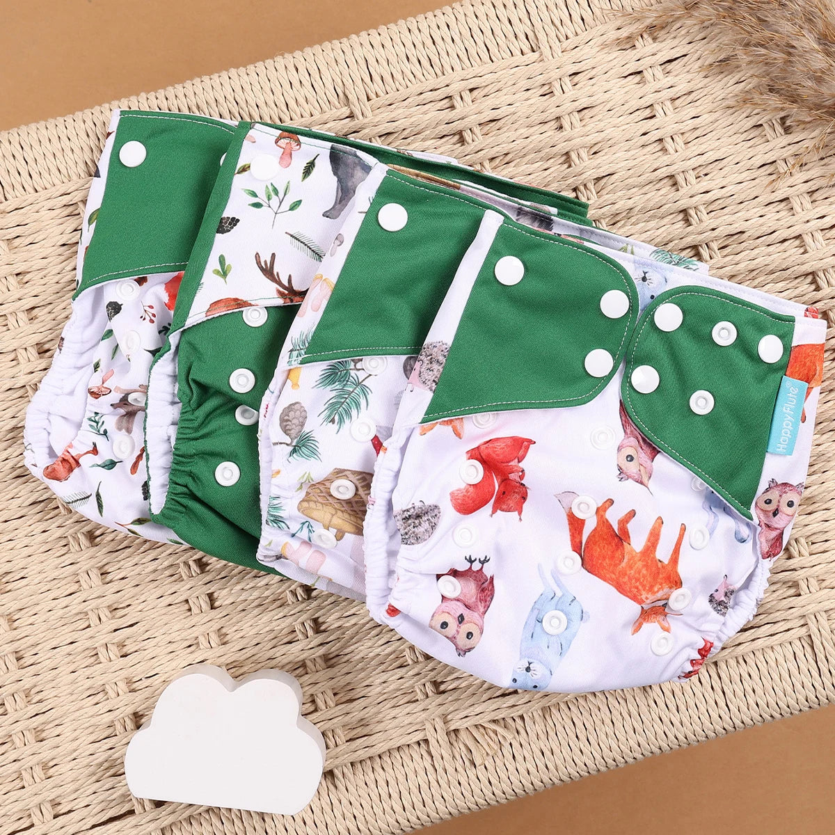 EcoBum | 4Pcs/Set Eco-Friendly Cloth Diapers