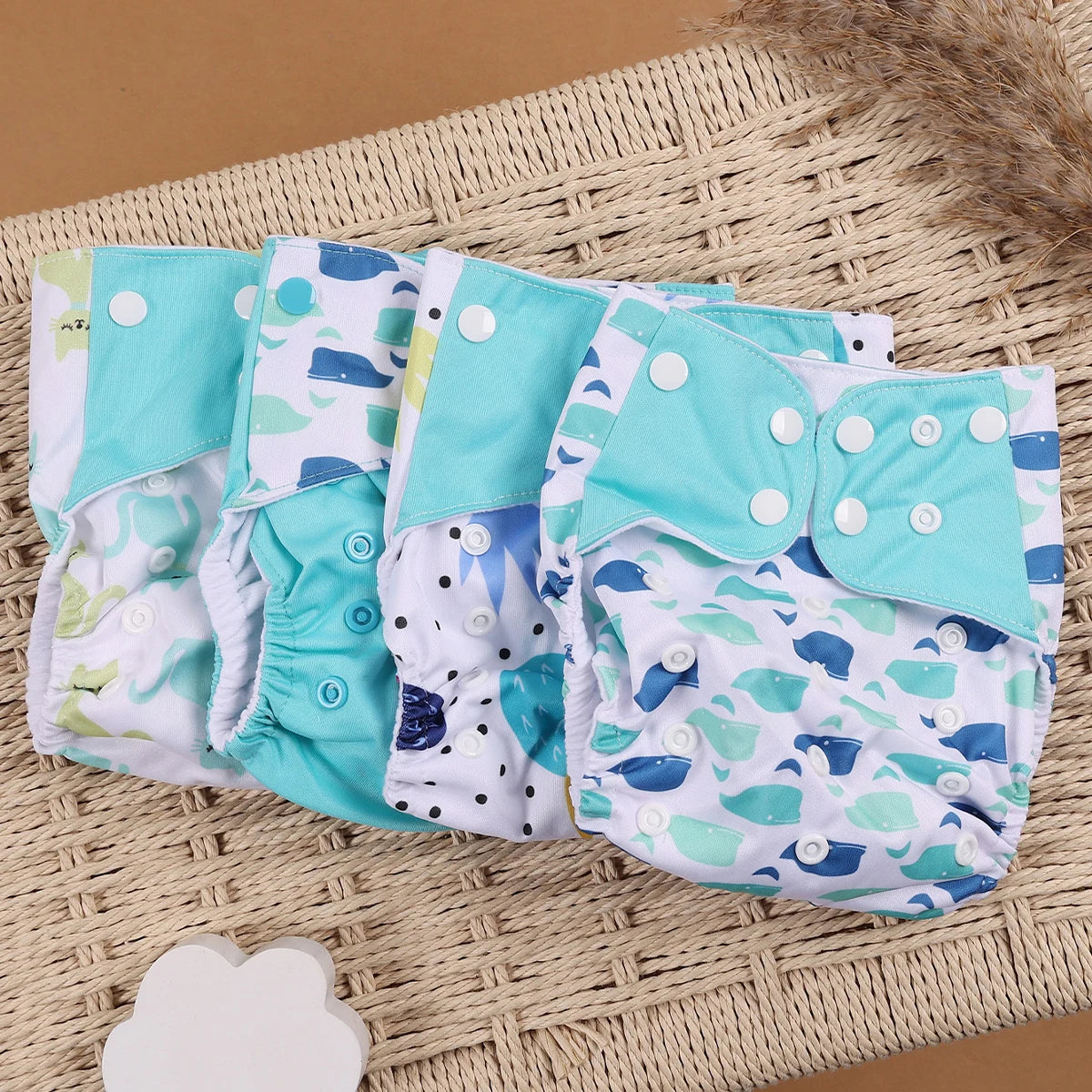 EcoBum | 4Pcs/Set Eco-Friendly Cloth Diapers