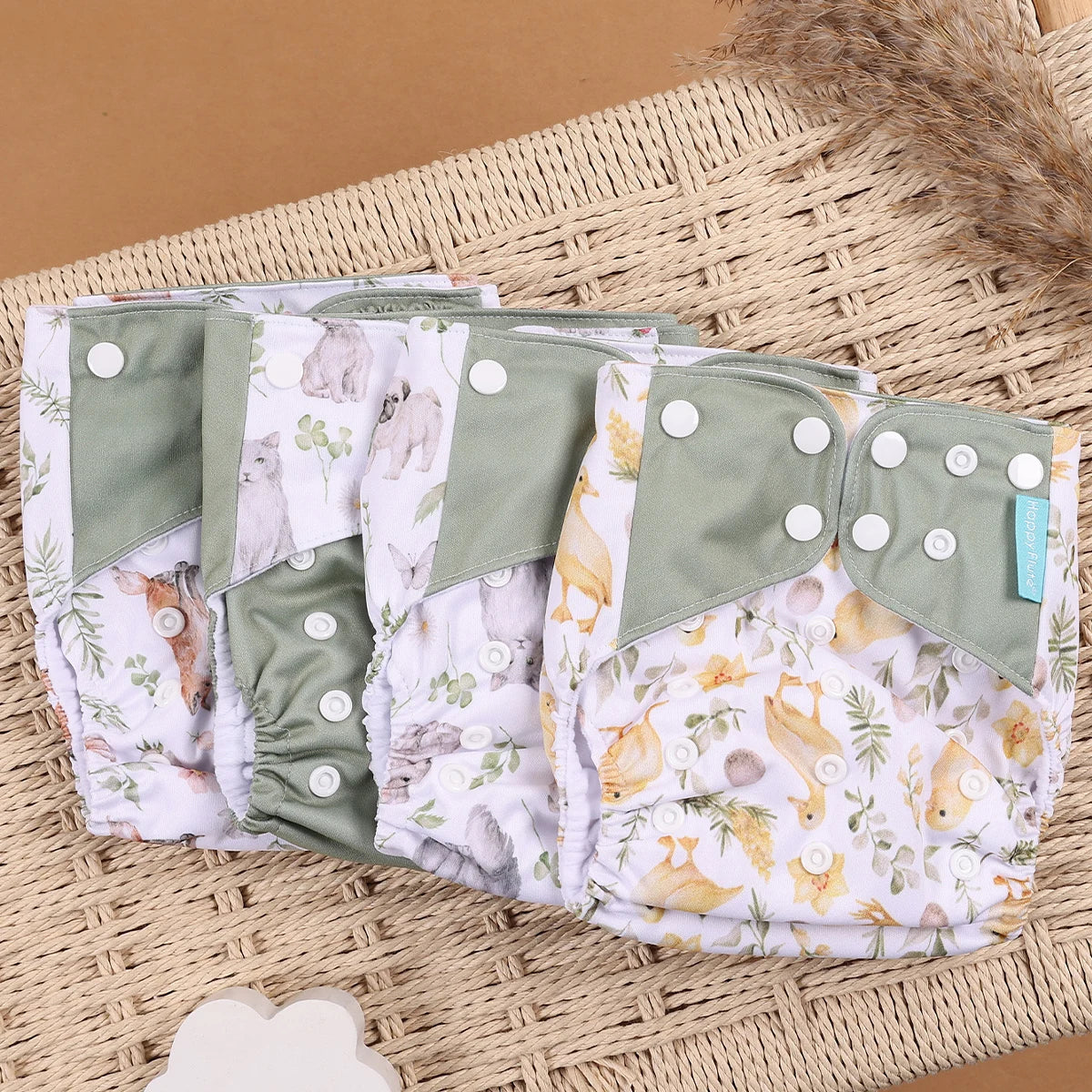 EcoBum | 4Pcs/Set Eco-Friendly Cloth Diapers