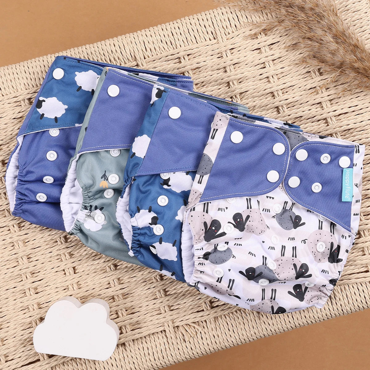 EcoBum | 4Pcs/Set Eco-Friendly Cloth Diapers