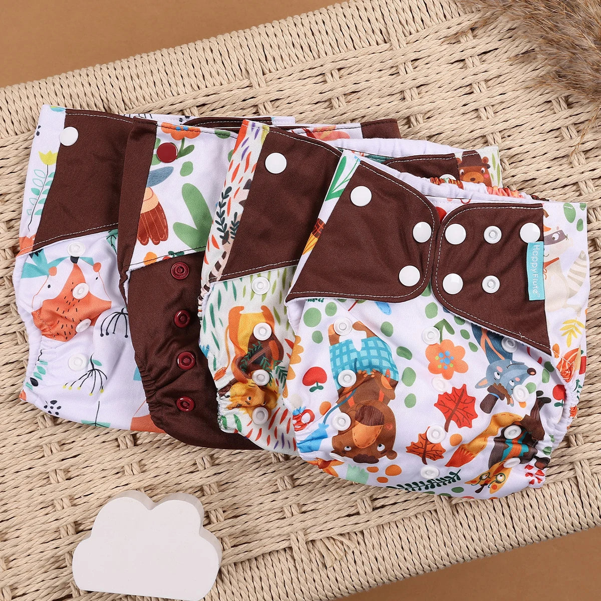 EcoBum | 4Pcs/Set Eco-Friendly Cloth Diapers