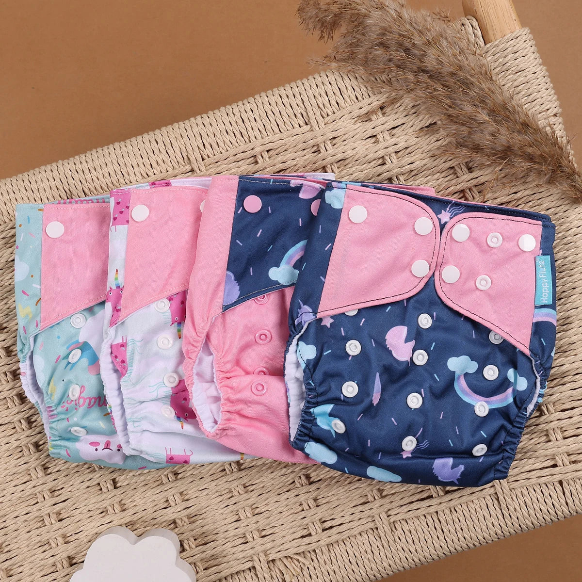 EcoBum | 4Pcs/Set Eco-Friendly Cloth Diapers