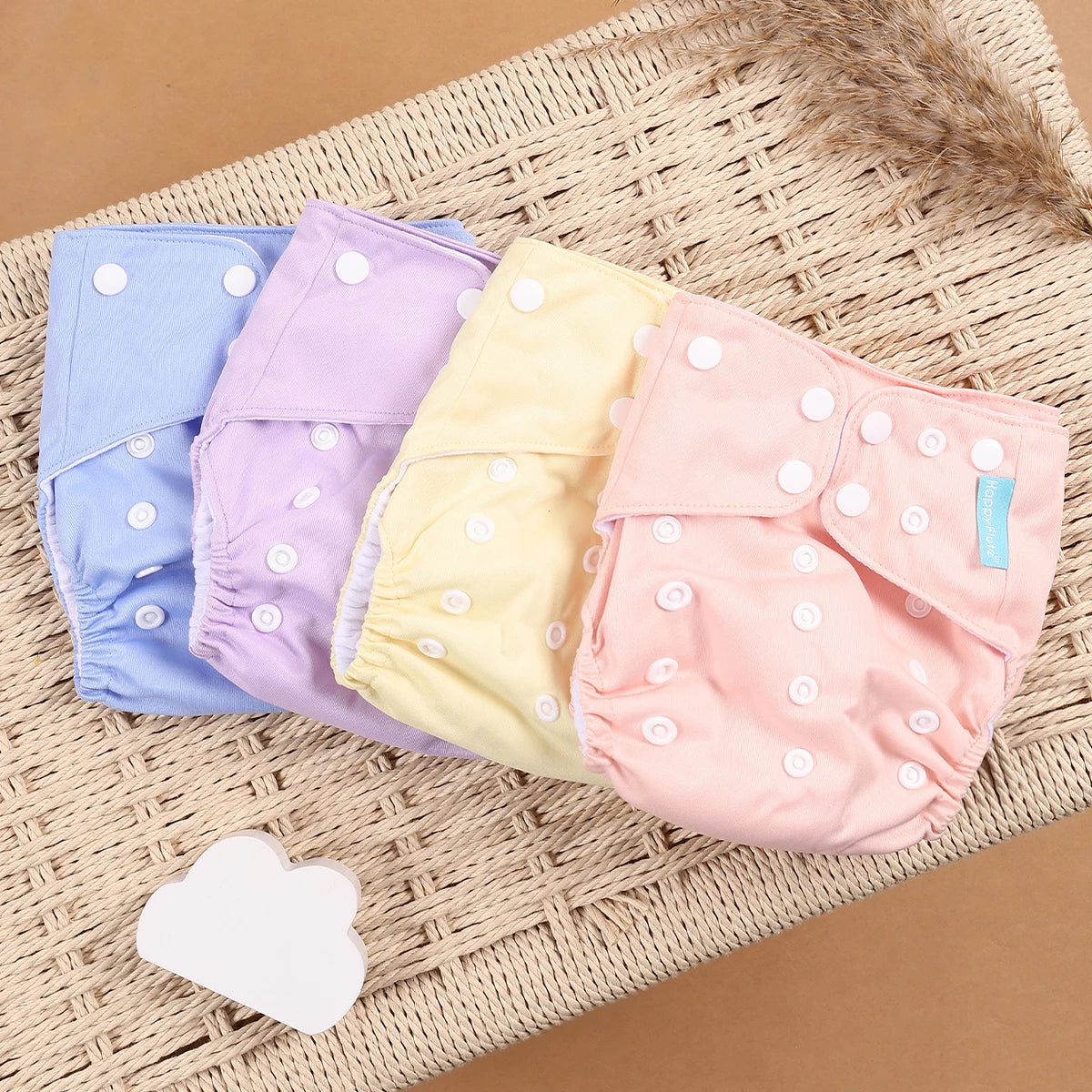 EcoBum | 4Pcs/Set Eco-Friendly Cloth Diapers