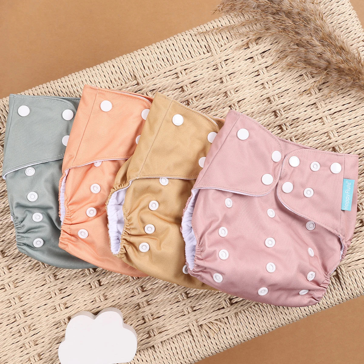 EcoBum | 4Pcs/Set Eco-Friendly Cloth Diapers