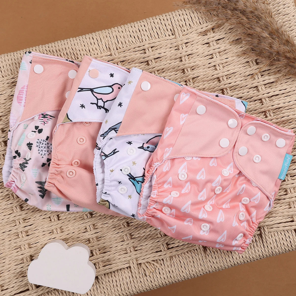 EcoBum | 4Pcs/Set Eco-Friendly Cloth Diapers