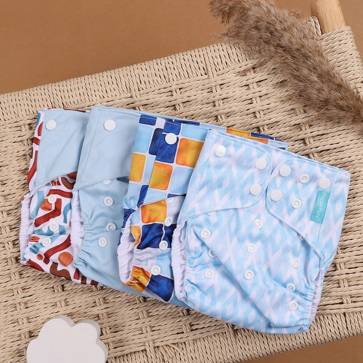 EcoBum | 4Pcs/Set Eco-Friendly Cloth Diapers