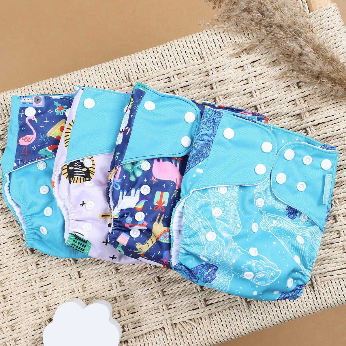 EcoBum | 4Pcs/Set Eco-Friendly Cloth Diapers