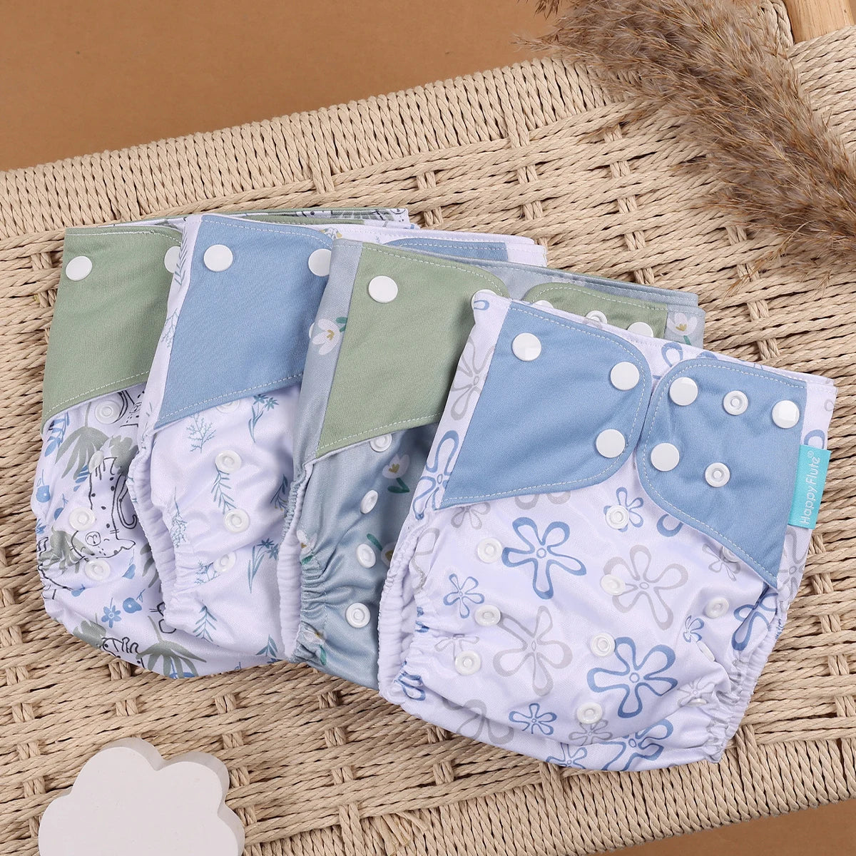 EcoBum | 4Pcs/Set Eco-Friendly Cloth Diapers