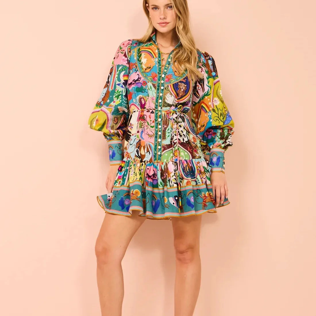 Casual Print Shirt Dress | Versatile Vest Style