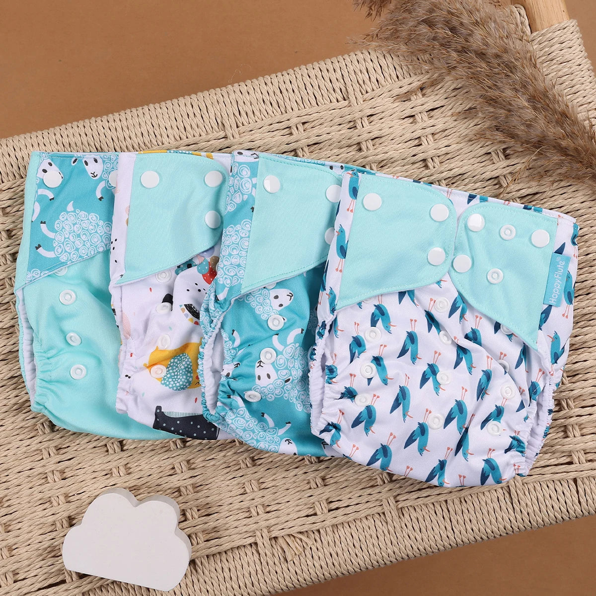 EcoBum | 4Pcs/Set Eco-Friendly Cloth Diapers