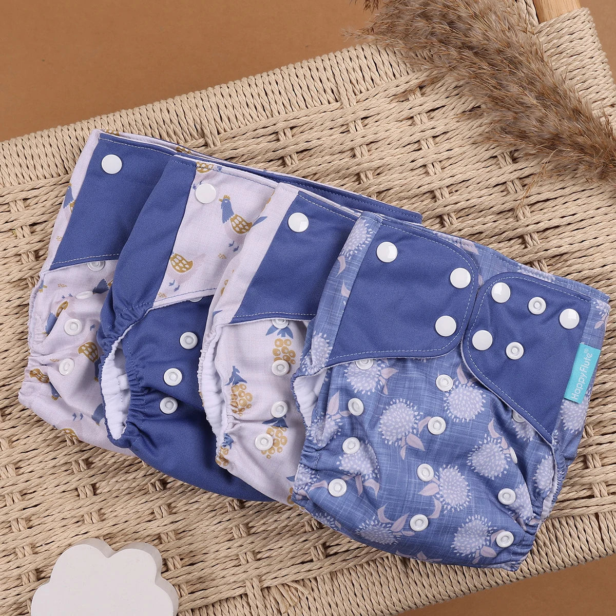 EcoBum | 4Pcs/Set Eco-Friendly Cloth Diapers