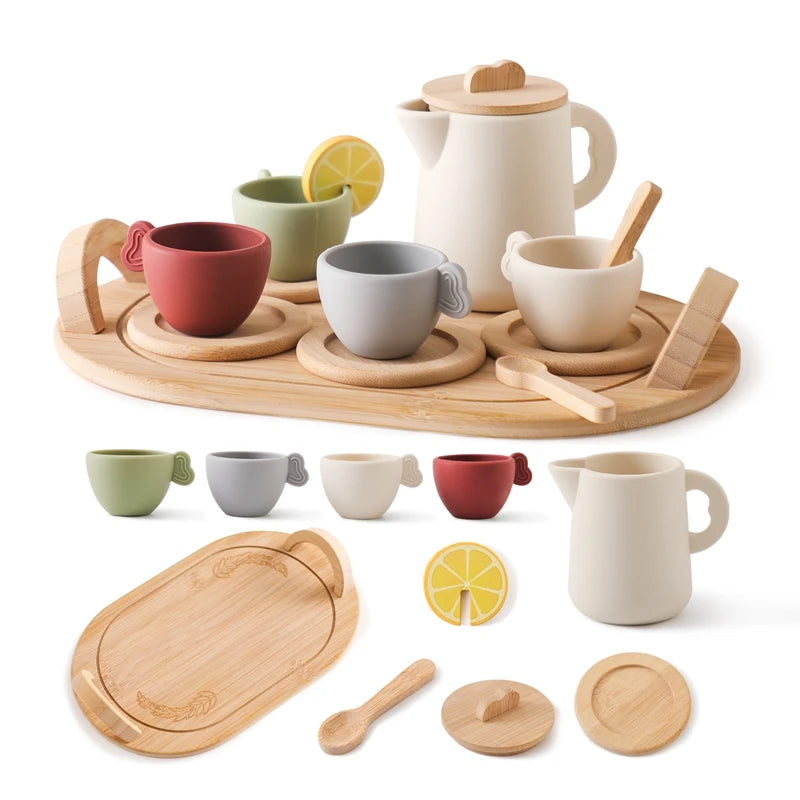 PlayPour | Montessori Wooden Teapot & Teacup Set