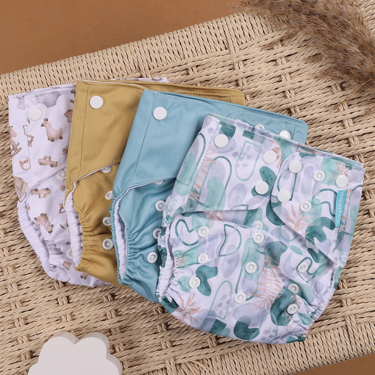 EcoBum | 4Pcs/Set Eco-Friendly Cloth Diapers