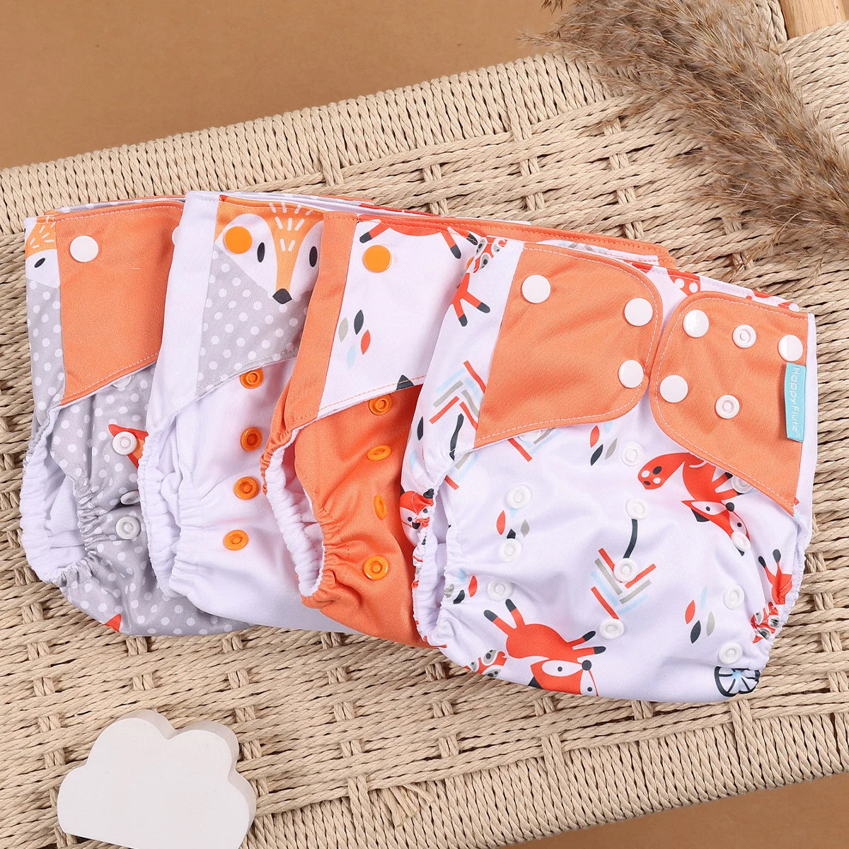 EcoBum | 4Pcs/Set Eco-Friendly Cloth Diapers