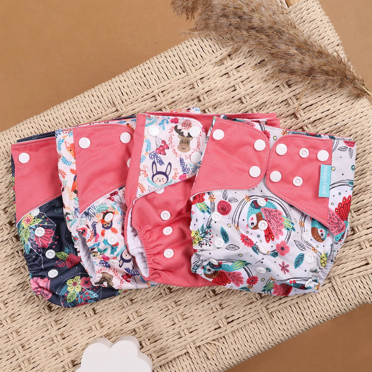 EcoBum | 4Pcs/Set Eco-Friendly Cloth Diapers