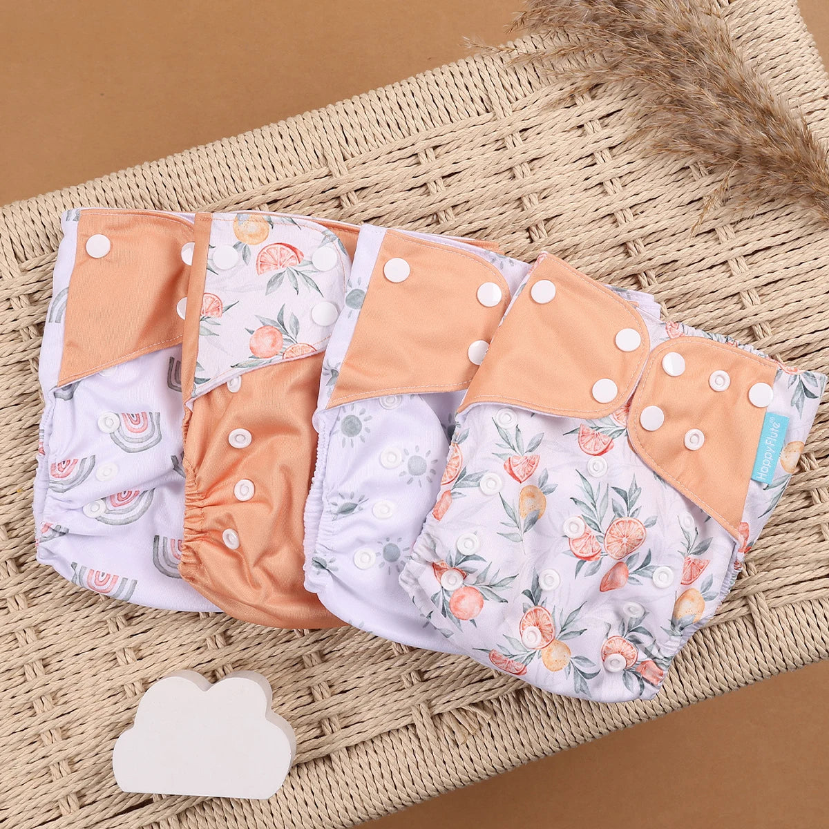 EcoBum | 4Pcs/Set Eco-Friendly Cloth Diapers